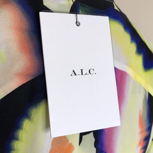 A.L.C. Enzo Dress Yellow Multi Size 6 New With Tags - Picture 5 of 9